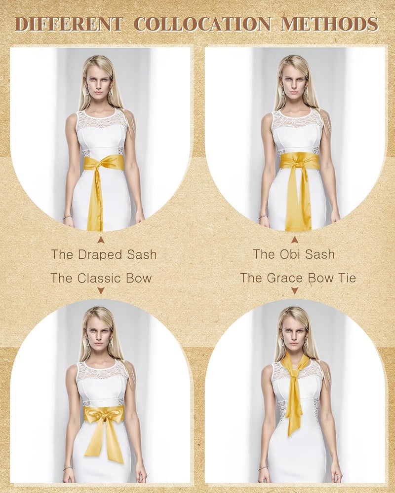 Glitopper Women Satin Waist Belts Dress Sash Waist Belt for Special Occasion Bridal Wedding Prom Formal 3.5'' Wide - Image 5